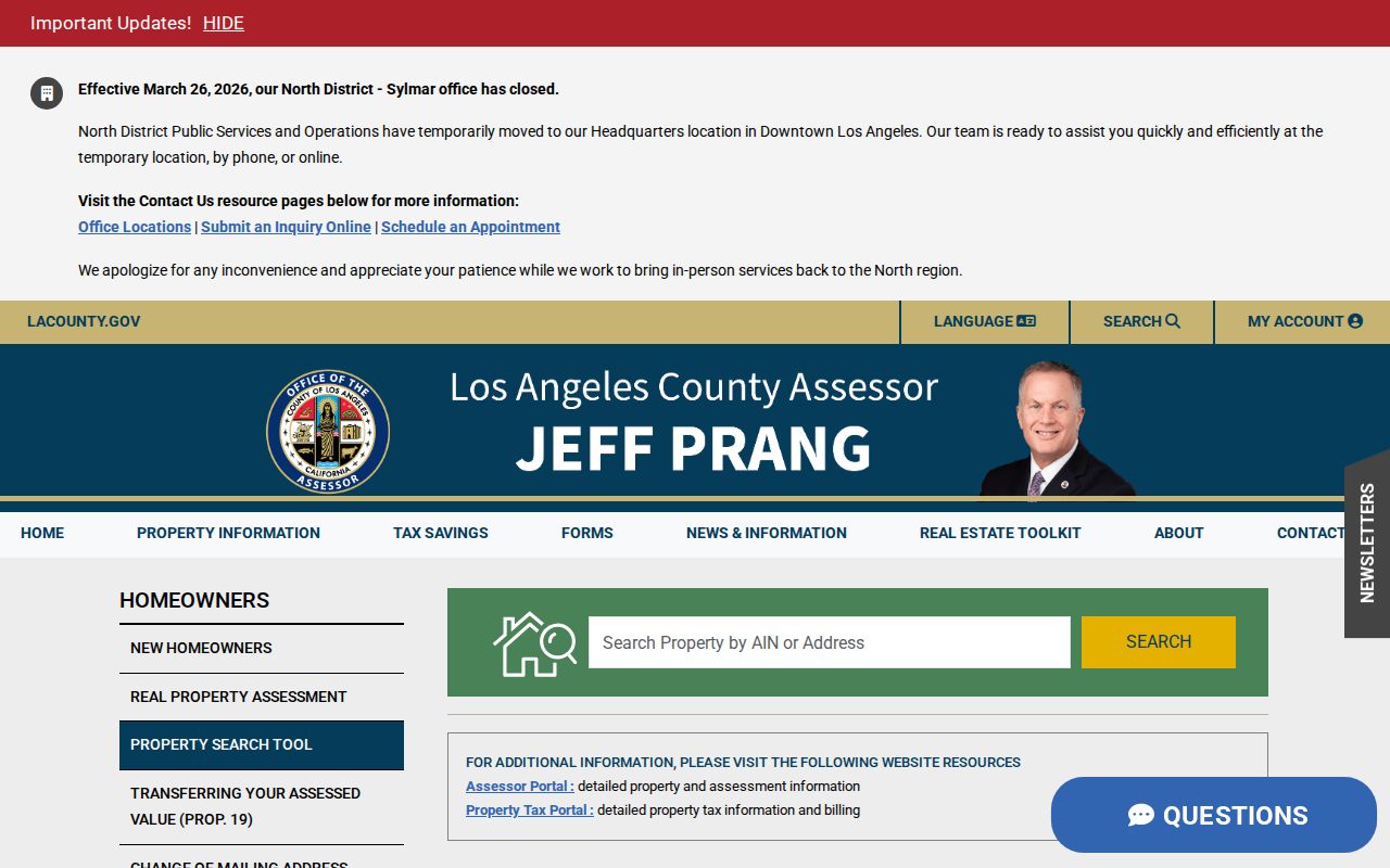 Palmdale people search through the Los Angeles County Assessor property portal