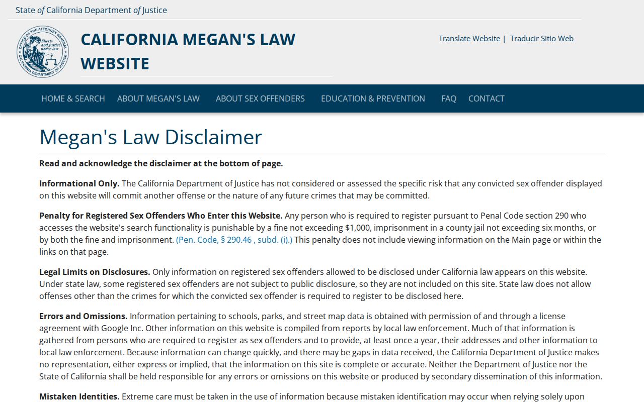 Palmdale people search using California Megan's Law public registry